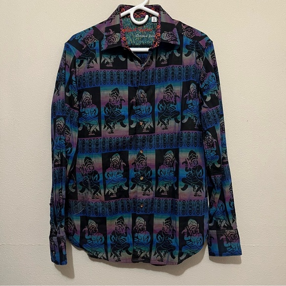 Robert Graham Size M Limited Edition Buddha Long Sleeve Button Down Shirt Men